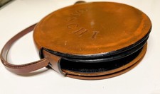 PORTA DISCHI VINILE IN PELLE  45 GIRI CON CHIUSURA