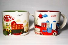 Tazza UTRA RARA x2 Starbucks ITALIA MILANO City SKU 14 oz sei qui senza ornamento
