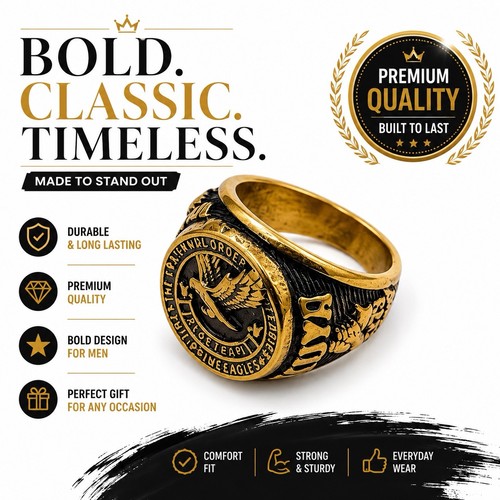 Anello aquila usa tono oro - anello,