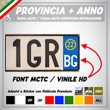 Kit Adesivi Targa Provincia immatricolazione auto moto personalizzato richiesta 