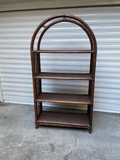 LIBRERIA VINTAGE RATTAN VIMINI DESIGN ETAGERE BAMBOO MODERNARIATO MID CENTURY