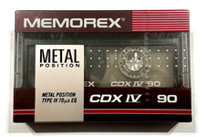 Memorex CDX IV 90 cassetta audio in metallo nastro vuoto sigillato Made in Korea Type IV
