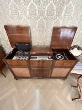 mobile soggiorno antico Completo Di Giradischi D Epoca E Stereo D Epoca