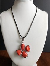 Red Coral Nugget "Clover"
