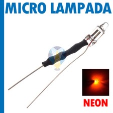 Micro lampada neon diametro 4 mm luce calda 220v Confezione 3 pezzi per presepi