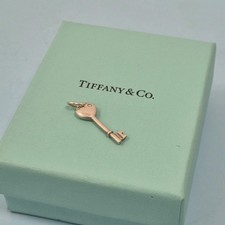 Tiffany & Co Mini Ciondolo Cuore Argento Chiave Piccolo Diamante per Collana 1"