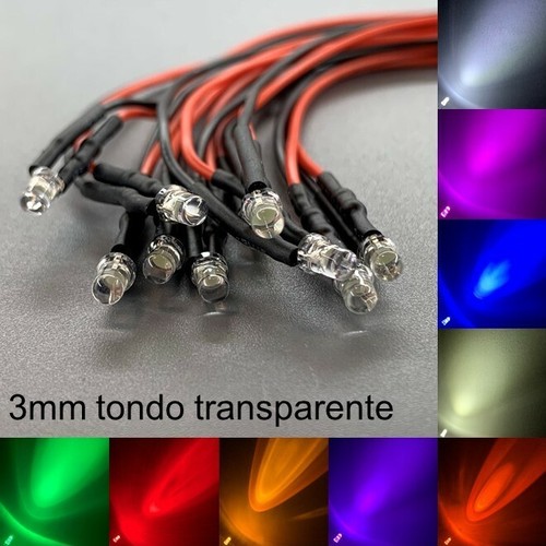 3mm led cablato - 3mm, tondo