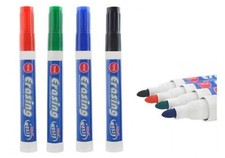 PENNARELLO PER LAVAGNA MAGNETICA A SECCO CANCELLABILE nero blu rosso verde penna