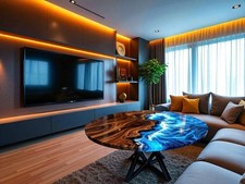 Tavolino rotondo epossidico