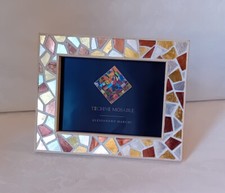 cornice mosaico tessere di vetro oro argento rame portafoto fatta a mano