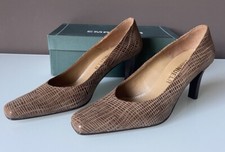 DECOLTE' IN PELLE SCAMOSCIATA/LUCIDA STAMPATA VISONE MIS 39 MADE IN ITALY