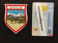 Scudetto SICILIA il CARRETTINO SICILIANO Patch SOUVENIR Toppa anni 60 STEMMA