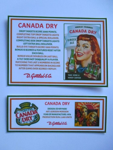 Canada dry gottlieb - 'canada, 1976