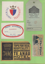 ETICHETTE ALBERGO HOTEL LOTTO N°4 PROVENIENTI DA TUTTO IL MONDO