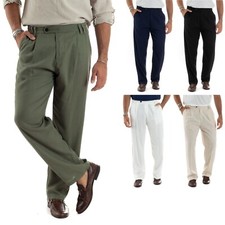 Pantaloni Uomo Lino Baggy