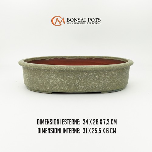Vaso bonsai artigianale ovale