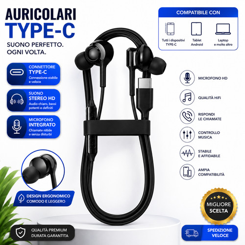Auricolari cuffie cablate usb - cuffie,