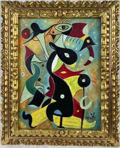 Joan miro olio tela - tela, (fatto