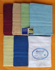 ASCIUGAMANI BAGNO SET 1+1 VISO+OSPITE BIDET TINTA UNITA BIANCO SPUGNA 100%COTONE