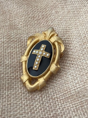 Spilla croce oro - , vintage