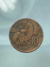 r69_395) Vittorio Emanuele III (1900-1943) 10 centesimi Ape 1919 CIRCOLATA