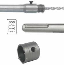 FRESA A TAZZA CAROTATRICE  MURO PER TRAPANO + ASTA CON ATTACCO SDS MAX DA 50 CM
