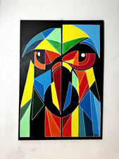 Dipinto di un Pappagallo Geometrico in stile Pop realizzato da BrianART