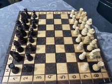 SCACCHIERA IN LEGNO GIOCO DA TAVOLO PIEGHEVOLE RICHIUDIBILE E PORTATILE