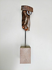 Scultura in ferro busto Helmut Staeger astratta moderna tribale mistica upcycling