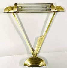 Lampada da tavolo radiante stile vintage art deco design casa ottone con asta in vetro