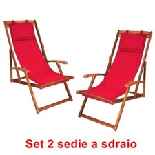 2 Sedie a sdraio in legno
