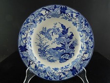 ANTICO PIATTO PORCELLANA WEDGWOOD PORCELAIN BLUE ESOTIC GARDEN FINE 800