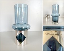 VASO VETRO AZZURRO FASCIA ARG