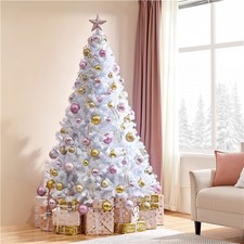 Albero di Natale Artificiale in Plastica Supporto Pieghevole Abete Incernierato