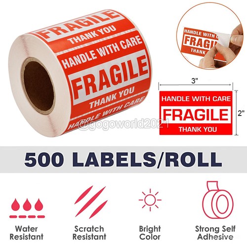 500 adesivi fragili 2x3 - adesivi,