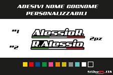 Adesivi  in Vinile: Nome Cognome Bandiera Italiana Auto Moto Cupolino