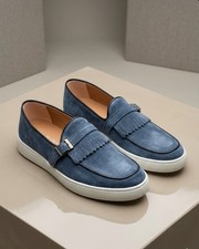 Mocassino Uomo In Camoscio Con