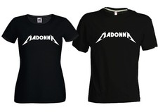 T-shirt MADONNA nera cantante donna o uomo cotone musica anni 80 90 pop metallic