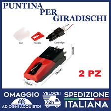 2 PZ PUNTINA + TESTINA GIRADISCHI Fonografo Vinile LP Grammofono Ago Accessori