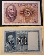  10 LIRE 1939 SPL + 5 LIRE  1940 FDS VITTORIO E. III  REGNO.