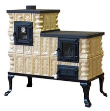 1KL Stufa in ceramica con forno 10 kW Stufa in chamotte TRATTI IL CALORE A LUNGO