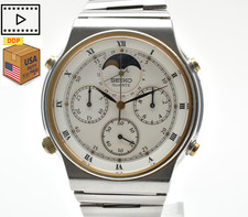 Orologio Vintage 1983 [Exc+5] SEIKO 7A48-7000 Fasi Lunari Cronografo Quarzo GIAPPONE