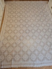 ANTICO COPRILETTO /TENDA / TOVAGLIA  FATTO A MANO UNCINETTO 290 X 230 cm. 