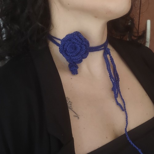 Collana choker all uncinetto - collana,