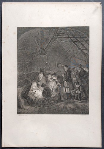 Stampa antica natività gesù - stampa,