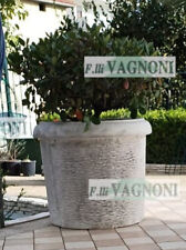 Grande Vaso Fioriera cilindro cm 68 in cemento e marmo giardino albero pianta