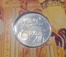 ROSSINI 500 LIRE 1992 BICENTENARIO NASCITA ARGENTO SILVER UNC IN FOLDER