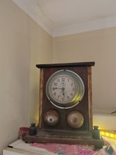 Antico Orologio Sveglia da Tavolo Camino in Legno Vintage  In buone...