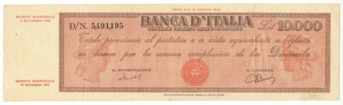 10000 lire titolo provvisorio - 10000,