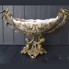 Centrotavola porcellana bronzo